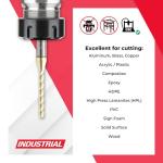 Amana Tool Up Cut Spiral CNC Router Bits Set for 2D/3D Carving Ball Nose, ZrN Coated, AMS-136, 8-Pc, 1/4 Inch Shank