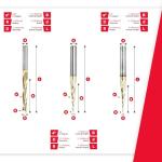 Amana Tool Up Cut Spiral CNC Router Bits Set for 2D/3D Carving Ball Nose, ZrN Coated, AMS-136, 8-Pc, 1/4 Inch Shank