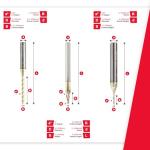 Amana Tool Up Cut Spiral CNC Router Bits Set for 2D/3D Carving Ball Nose, ZrN Coated, AMS-136, 8-Pc, 1/4 Inch Shank