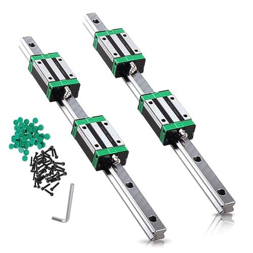 CNCMANS HGR20 Linear Guide Rail kit 2Pcs HGR20 700mm Linear Slide Rails and 4Pcs HGH20CA Linear Blocks Bearing Block, Anti Rust and High Precision CNC Parts for Automated Printer