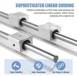 CNCMANS SBR20-200mm Linear Rail Linear Rails and Bearings Kit 2Pcs SBR20 200mm Long Fully Supported Shaft Guide with 4Pcs SBR20UU Linear Bearing Slide Block Linear Guide for CNC Equipments