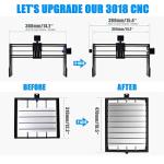Daedalus 3018 CNC Upgrade Kit, for X-Axis Upgrade & Y-Axis Extension Compatible with Most 3018 CNC Router Machine
