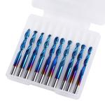 SainSmart Genmitsu 10Pcs Nano Blue Coat Ball Nose End Mill CNC Router Bits, 1/8"