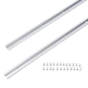 T Track 48" with Wood Screws- Double-Cut Profile Aluminum T-Track with Predrilled Mounting Holes -Woodworking and Clamps-Fine Sandblast Anodized -Silver Color -2 Pack