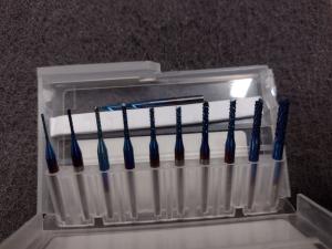 SainSmart Genmitsu 10Pcs Nano Blue Coat End Mill CNC Router Bits 0.8-3mm 1/8"...