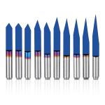Genmitsu 10 Pcs 1/8" Shank V-Groove CNC Router Bits, 10 /15 /20 /25 /30 /40 /45 
