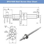 CNCMANS SFU1605 1050mm Ballscrew Kit for CNC, Including RM1605 Threaded Spindle Length 1050mm with Metal Ballnut, BK12/BF12 End Support, DSG16H Ballnut Housing and BR Couplers