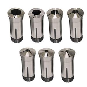 waltyotur 5C Hexagonal Hole Collet 1/4-7/8 Inch Steel Spare Collet for CNC Milling Lathe Tool Work Holding Engraving Machine 7Pcs