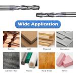 SainSmart Genmitsu 5pcs End Mills CNC Router Bits, 1/4" Shank Tungsten Steel CNC Cutter with 2-Flute Flat Nose, 3” Overall Length, TiAlN Coating, for Aluminum, Metal, Plastic, MDF & Wood, 2FNC05