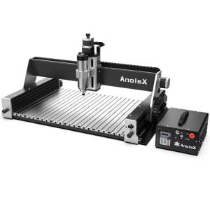 AnoleX CNC Router Machine RX6040 with 1.5KW Air Cooled Spindle, All-Metal XYZ Axis Dual Steel Linear Guides & 1204 Ball Screws for Metal Aluminum Brass Wood Acrylic PCB