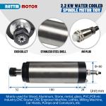 『USA』2200W 2.2KW 110V Water Cooled CNC Spindle Motor& Inverter&Clamp&Pump&Collet