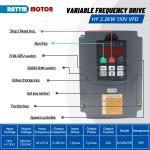『USA』2200W 2.2KW 110V Water Cooled CNC Spindle Motor& Inverter&Clamp&Pump&Collet