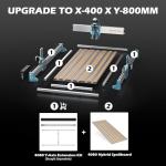 SainSmart Genmitsu 4080 Aluminum & MDF Hybrid Spoilboard Table for 4040 Reno CNC Router Milling Machine, Expand The Work Area to X-400 x Y-800mm (15.7’’ x 31.5’’)