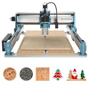 Genmitsu CNC Machine 4040-PRO MAX with 710W Trimmer CNC Router & Linear Rail Driven, 3 Axis Engraving Machine for Wood Metal Acrylic Cutting Milling, GRBL Control, Work Area 400 x 400 x 78mm