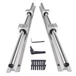 CNCMANS Linear Rail 2 Set SBR25 1000mm 2Pcs Fully Supported Linear Rail Guide and 4Pcs SBR20UU Bearin Block Linear Slide Guide DIY CNC Parts