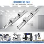 CNCMANS Linear Rail 2 Set SBR25 1000mm 2Pcs Fully Supported Linear Rail Guide and 4Pcs SBR20UU Bearin Block Linear Slide Guide DIY CNC Parts
