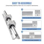 CNCMANS Linear Rail 2 Set SBR25 1000mm 2Pcs Fully Supported Linear Rail Guide and 4Pcs SBR20UU Bearin Block Linear Slide Guide DIY CNC Parts