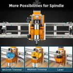 FoxAlien Vasto XL 6060 CNC Router Machine, 3-Axis Linear Rails and Ball Screw 400W Spindle Milling Machine for Wood Aluminum Acrylic MDF Nylon Carving