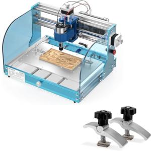 Genmitsu 3018-PROVer V2 CNC Milling Machine, Desktop CNC for Beginner + 2PCS T-Track Mini Hold Down Clamp Kit