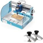 Genmitsu 3018-PROVer V2 CNC Milling Machine, Desktop CNC for Beginner + 2PCS T-Track Mini Hold Down Clamp Kit