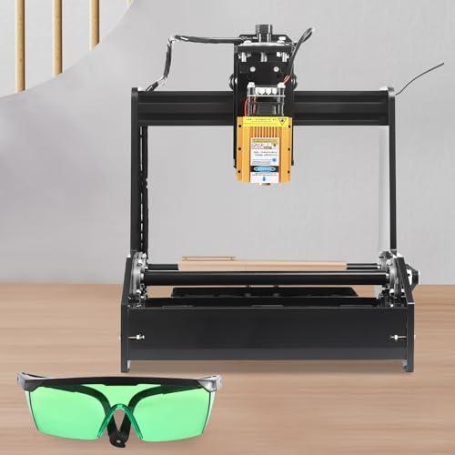 La-ser Engraving Machine 12V 15W GRBL Cylindrical DIY La-ser Cutter CNC Wood Router Portable Desktop Plotter Carving Machine High Precision Engraving Machine for Cans Cola Bottles Thermos Cups