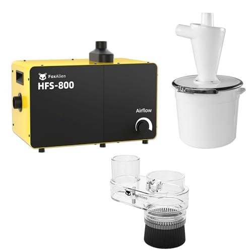 FoxAlien 42mm Diameter Dust Shoe for Masuter Pro, Masuter 4040 + Latest HFS-800 Desktop Dust Collector for CNC Carving