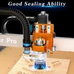 FoxAlien 42mm Diameter Dust Shoe for Masuter Pro, Masuter 4040 + Latest HFS-800 Desktop Dust Collector for CNC Carving