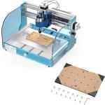 Genmitsu 3018-PROVer V2 CNC Milling Machine, Desktop CNC for Beginner + CNC MDF GRID Spoilboard 300 x 180 x 12mm (11-4/5''x 7''x 1/2''), M6 Holes (6mm), Screws and Nuts Included
