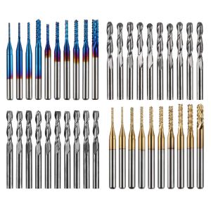 Genmitsu 40pcs End Mills CNC Router Bits, 1/8" Shank Cutter MC40A (40PCS) 