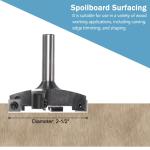 3" Dia 1/2" Shank Router Bit Set Carbide Tip Woodworking Slab CNC Spoilboard