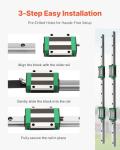 VEVOR Linear Guide Rail, 2Pcs HGR20-1500 mm, Linear Slide Rail Shaft Optical Axis with 1Pcs RM1605-1500 mm Ballscrew, BF12/BK12 Kit, 4 Blocks, Square, Pre-Drilled Holes, for CNC Routers Lathes Mills