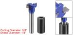 1/4" Shank 5/8" Dia Keyhole Router Bit with 1/2" to 1/4" Router Collet Adapter