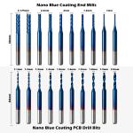Genmitsu 50pcs Tungsten Carbide End Mill Router Bits, 1/8 Shank CNC Bit Set I...