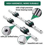 CNCYEAH Linear Guide Rail 2PCS HGR20 2000mm Linear Slide Rail Guide Rail 4PCS HGH20CA Square Block Bearings for DIY CNC Routers Kit Lathes Mills