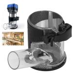 Aluminum Alloy Plunge Router Base with Dust Collection Cover, Adjustable Router Base for Woodworking Trim Router, CNC Machine Dust Extraction Accessory