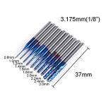 Genmitsu CNC MDF Spoilboard for 3018 CNC Routers, CNC Accessories 30 x 18 x 1.2cm (11-4/5''x 7''x 1/2''), M6 Holes (6mm)+ Genmitsu 10Pcs Nano Blue Coat End Mill CNC Router Bits, 0.8-3mm, 1/8" Shank