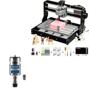Genmitsu CNC 3018-PRO Router Kit Milling Engraving Machine + GS-775M 20000RPM 775 CNC Spindle Motor with ER11 Collet Set