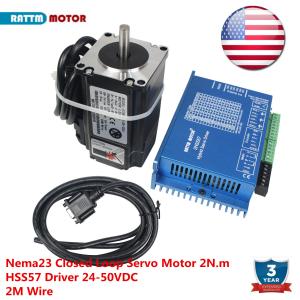 『US』Nema 23 Closed Loop Servo Motor Driver 2N.m 57x76mm DC24-50V CNC Router Kit