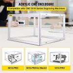 DUERDU Acrylic CNC Enclosure 530 x 453 x 298 mm Desktop Clear Cover Enhanced Protection Dustproof Noise Reduction Compatible 3018 3018-PRO 3018-MX3 3018-PROVer 1810-PRO Engraving Machines/125