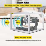 DUERDU Acrylic CNC Enclosure 530 x 453 x 298 mm Desktop Clear Cover Enhanced Protection Dustproof Noise Reduction Compatible 3018 3018-PRO 3018-MX3 3018-PROVer 1810-PRO Engraving Machines/125