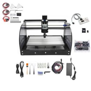 CNCTOPBAOS CNC 3018-PRO-MAX 3 Axis Desktop DIY Mini Wood Router Kit PCB PVC Milling Engraver Engraving Carving Machine GRBL Control with Offline Controller with Limit Switches&E-Stop