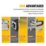 CNC Router Machine Round Rail CNC 3-axis 6040 Desktop Engraving Machine with Emergency Button, 1500W Variable Frequency Spindle, ER11 Nut 6mm Collet for Wood Plastic Acrylic PCB Boards