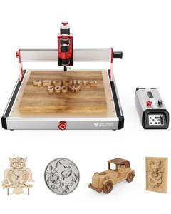 Twotrees TTC450 Ultra CNC Router Desktop CNC Router 465x465mm Large Work Area, 500W Spindle 3.5-inch Touch Screen, All-Metal 3-Axis Engraving Machine for Wood, Acrylic, MDF, Aluminum, Plastic