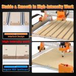 FoxAlien T-slot Hybrid Spoilboard Work Table and aluminum profile base frame Kit for XE-Ultra Core CNC Router Machine (4040)
