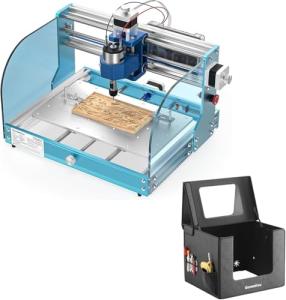 SainSmart Genmitsu 3018-PROVer V2 CNC Router Machine for Beginner + KABA Fold CNC Enclosure, Noise Reduction, Dustproof, Foldable, with Side Toolbar