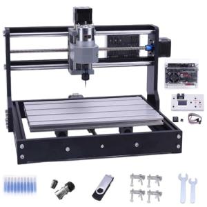 3 A-xis Mini CNC Router Kit - Grbl Control Desktop Engraving & Milling Machine for PVC, PCB, Wood - 300x180x40mm Working Area + Offline Controller Included