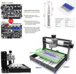 3 A-xis Mini CNC Router Kit - Grbl Control Desktop Engraving & Milling Machine for PVC, PCB, Wood - 300x180x40mm Working Area + Offline Controller Included