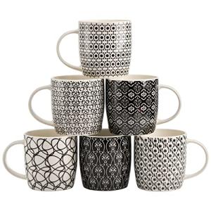 Stylish Geometric Ceramic Coffee Mug Set of 6