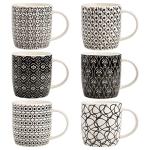 Stylish Geometric Ceramic Coffee Mug Set of 6