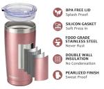SUNWILL 20oz Rose Gold Travel Coffee Tumbler